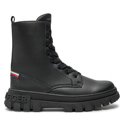 Tommy Hilfiger Ορειβατικά παπούτσια Tommy Hilfiger Lace-Up Bootie T3A5-33600-1351 S Μαύρο