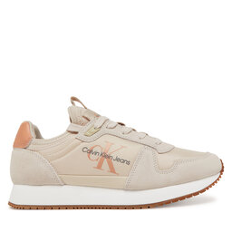 Calvin Klein Jeans Tenisice Calvin Klein Jeans Runner Sock Laceup Ny-Lth Wn YW0YW00840 Bež
