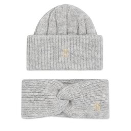 Tommy Hilfiger Geschenkset Tommy Hilfiger Th Timeless Beanie + Headband AW0AW15370P4A Medium Grey Heather P4A