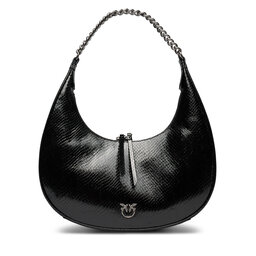 Pinko Brioche Hobo bag fine grain leather black - 101526-A0QO-Z99Q