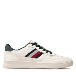 

Снікерcи Tommy Hilfiger Retro Court Cupsole Stripes Lea FM0FM04316 Ivory YBI, Білий