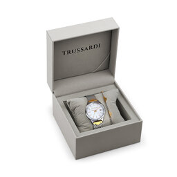 Trussardi Zestaw zegarek i bransoletka Trussardi R2453170503 Srebrny