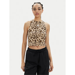adidas adidas Marškinėliai Essentials Animal-Print IR9310 Smėlio Slim Fit