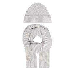 Calvin Klein Jeans Set Schal und Mütze Calvin Klein Jeans Knitted Scarf Beanie Giftbox LVCKFJP00N Hellgrau
