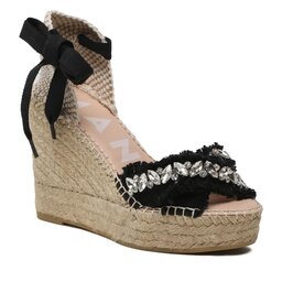 Manebi Espadrile Manebi X Wedges Valenciana G 4.2 WF Black W Gems