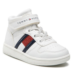 Tommy Hilfiger Sneakers Tommy Hilfiger High Top Lace-Up/Velcro Sneaker T3A9-32330-1438 M White 100