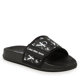 Calvin Klein Jeans Klapki Calvin Klein Jeans Logo Maxi Velcro Pool Slide V3B0-80634-1172 M Black 999