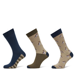 Barbour 3er-Set hohe Herrensocken Barbour Beagle Dog MGS0070BE31 Beige