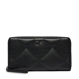 Calvin Klein Didelė Moteriška Piniginė Calvin Klein Re-Lock Quilt Za Wallet Lg K60K610774 Ck Black BEH