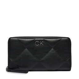 Calvin Klein Portefeuille femme grand format Calvin Klein Re-Lock Quilt Za Wallet Lg K60K610774 Ck Black BEH