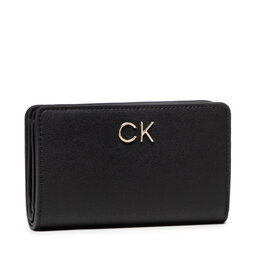 Calvin Klein Portofel Mare de Damă Calvin Klein Re-Lock Billfold French Wallet K60K608992 Ck Black BAX