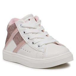 Tommy Hilfiger Αθλητικά Tommy Hilfiger High Top Lace-Up Sneaker T1A9-32301-0701 M White/Pink X134