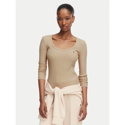 Guess Guess Bluse V4BP07 K8RT2 Beige Slim Fit