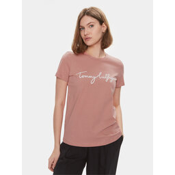 Tommy Hilfiger Tommy Hilfiger Póló Signature WW0WW41674 Rózsaszín Regular Fit