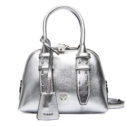 PINKO Handtasche PINKO Bowling Bag Zip Mini AI 25-26 PLTT 105333 A0QO Silberfarben