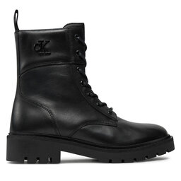 Calvin Klein Jeans Ορειβατικά παπούτσια Calvin Klein Jeans Combat Boot Mid Zip Lth In Calf YW0YW01550 Μαύρο