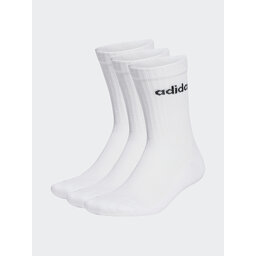 adidas Calzini lunghi unisex adidas Linear Crew Cushioned Socks 3 Pairs HT3455 white/black