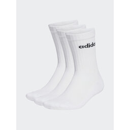 adidas Дълги чорапи unisex adidas Linear Crew Cushioned Socks 3 Pairs HT3455 white/black