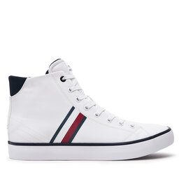 Tommy Hilfiger Sneakersy Tommy Hilfiger Th Hi Vulc Stripes Mesh FM0FM04948 Biały