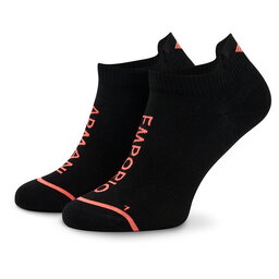 

Набір 2 пар низьких чоловічих шкарпеток Emporio Armani 292317 3R210 09820 Nero/Pesca, Чорний