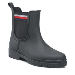 Tommy Hilfiger Gumáky Tommy Hilfiger Rain Boot Ankle Elastic FW0FW06774 Black BDS