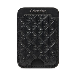 Calvin Klein Etui pentru carduri Calvin Klein Aop Leather Magnetic Card Case LV04F1100G Negru