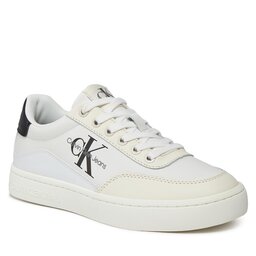 

Снікерcи Calvin Klein Jeans Classic Cupsole Low Lace Lth Ml YW0YW01296 Bright White/Black 01W, Білий