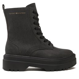 Tommy Hilfiger Schnürstiefeletten Tommy Hilfiger Feminine Essential Canvas FW0FW07357 Schwarz