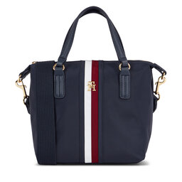Tommy Hilfiger Handtasche Tommy Hilfiger Poppy Small Tote Corp AW0AW15894 Space Blue DW6