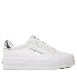 

Снікерcи Calvin Klein Jeans Vulc Flatform Laceup Lth Refl Wn YW0YW01222 White/Silver YBR, Білий