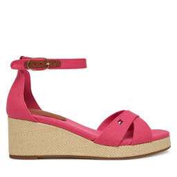 Tommy Hilfiger Сандали Tommy Hilfiger Flag Criss-Cros Mid Wedge Espad FW0FW08481 Розов