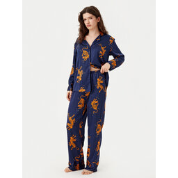 Hunkemöller Hunkemöller Pižama Maritime Blue 300784 Tamsiai mėlyna Regular Fit