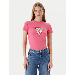 Guess Jeans Guess Jeans Marškinėliai W4YI04 J1314 Rožinė Slim Fit
