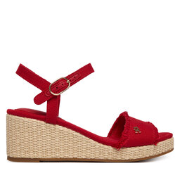 Tommy Hilfiger Sandalen Tommy Hilfiger Mid Woven Wedge Espad Fringe FW0FW09470 Rot