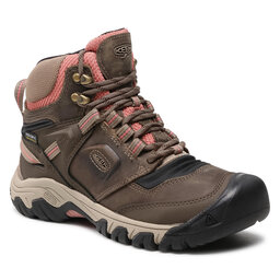 Keen Trekkingschuhe Keen Ridge Flex Mid Wp W 1024921 Timberwolf/Brick Dust