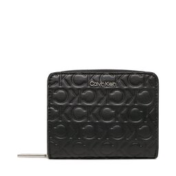 Calvin Klein Portofel Mic de Damă Calvin Klein Ck Must Z/A Wallet W/F Mid Emboss K60K610251 Black BAX