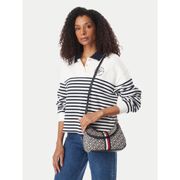 Tommy Hilfiger Handtasche Tommy Hilfiger Th Jacquard Ess Shoulder Bag AW0AW19331 Blau