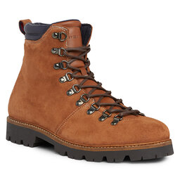 Tommy Hilfiger Schnürstiefeletten Tommy Hilfiger Hilfiger W Mix Suede Hooks Boot FM0FM04764 Winter Cognac GVI