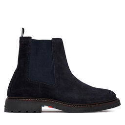 Tommy Hilfiger Klassische Stiefeletten Tommy Hilfiger Corporate Casual Suede Chelsea FM0FM05952 Dunkelblau