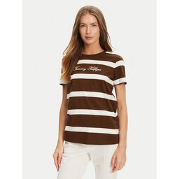 Tommy Hilfiger Tommy Hilfiger Majica Script WW0WW45746 Rjava Regular Fit