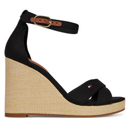 Tommy Hilfiger Sandalias Tommy Hilfiger Flag High Wedge Espad Crisscross FW0FW08661 Negro