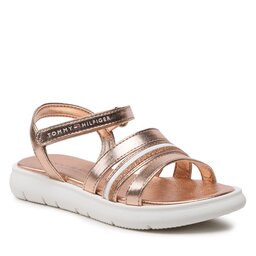 Tommy Hilfiger Сандали Tommy Hilfiger Stripes Velcro Sandal T4A2-32771-1372 M Rose Gold 341