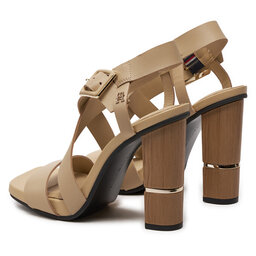 

Босоніжки Tommy Hilfiger Hardware Block High Heel FW0FW07016 Harvest Wheat ACR, Коричневий