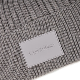 

Шапкa Calvin Klein Tonal Rubber Patch Beanie K50K511291 Silver Sconce P8N, Срібний