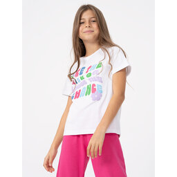 4F 4F Marškinėliai 4FJAW23TTSHF0826 Balta Regular Fit