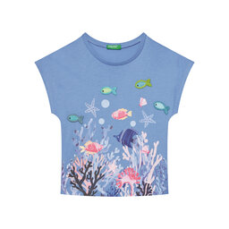 United Colors Of Benetton United Colors Of Benetton Camiseta 3I1XG10JH Azul Regular Fit