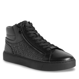 Calvin Klein Sneakersy Calvin Klein High Top Lace Up W/Zip Mono HM0HM01180 Triple Black Mono 0GL