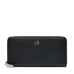 Calvin Klein Portafoglio grande da donna Calvin Klein Ck Daily Large Zip Around_Pbl K60K612850 Nero
