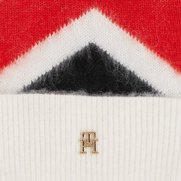 

Шапкa Tommy Hilfiger Th Evening Pompom Beanie Argyle AW0AW15305 Red Argyle 0KR, Червоний
