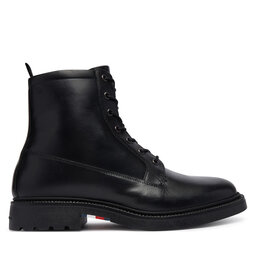 Tommy Hilfiger Schnürschuhe Tommy Hilfiger Corporate Casual Lth Boot FM0FM06174 Schwarz